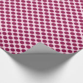 Papier Cadeau Grands points rétro - rose coquille et bordeaux (Coin)