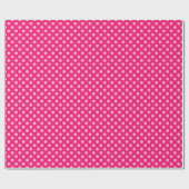 Papier Cadeau Grands points rétro - rose sur fond rose chaud (Plat)