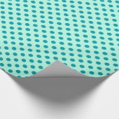 Papier Cadeau Grands points rétro - turquoise sur aqua (Coin)