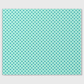 Papier Cadeau Grands points rétro - turquoise sur aqua (Plat)
