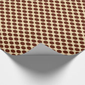 Papier Cadeau Grands rétros points - brun chocolat et bronzages (Coin)