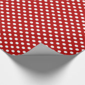 Papier Cadeau Grands rétros points - rouge et blanc (Coin)