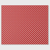 Papier Cadeau Grands rétros points - rouge et blanc (Plat)