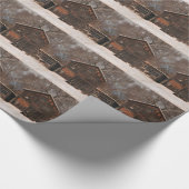 Papier Cadeau Grange rustique & gîte Scène Vintage (Coin)