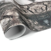 Papier Cadeau Granit Rock marbré en noir, blanc et gris (Coin rond)