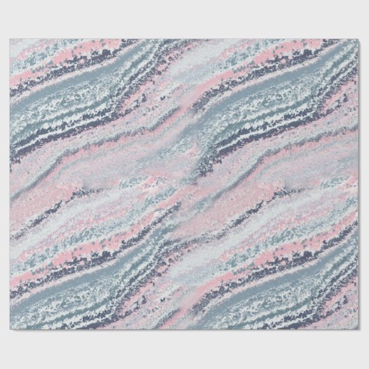 Papier Cadeau Granit rose bleu gris marbre ardoise pierre (Plat)