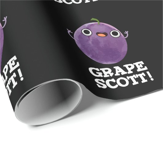 Papier Cadeau Graphe Scott Funny Fruit Graphe Pun Dark BG (Coin rond)
