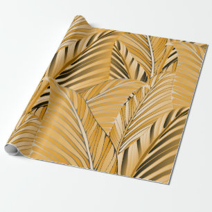 Papier Cadeau graphic leaves exotic foliage seamless pattern in