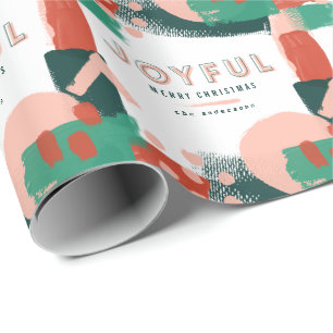 Papier Cadeau Graphique abstrait moderne rouge, rose + vert joye