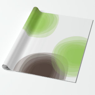 Papier Cadeau Graphique abstrait vert, moderne, simple, fleuri