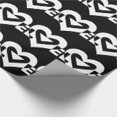 Papier Cadeau Graphique d'amour cool, blanc (Coin)