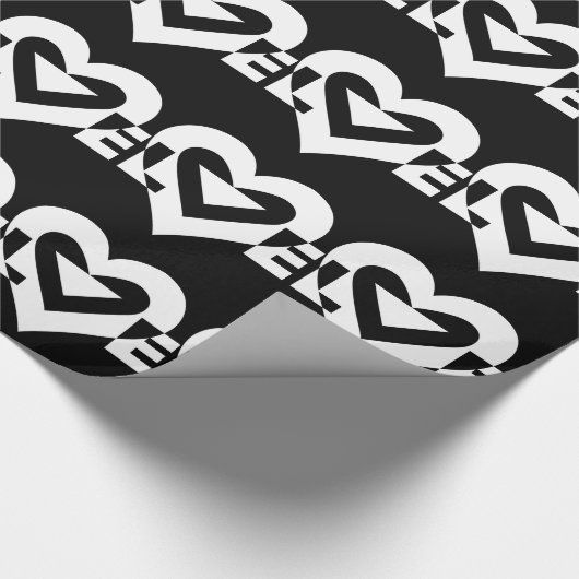 Papier Cadeau Graphique d'amour cool, blanc (Coin)