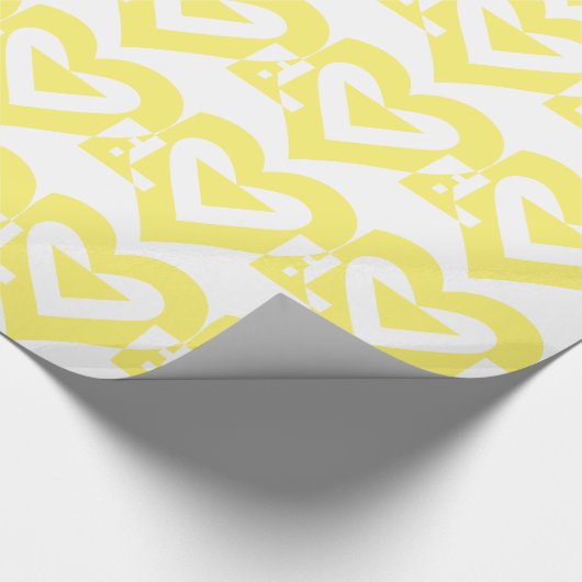 Papier Cadeau Graphique d'amour cool, Jaune (Coin)