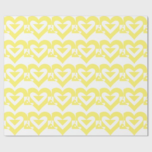 Papier Cadeau Graphique d'amour cool, Jaune (Plat)