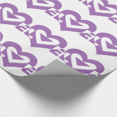 Papier Cadeau Graphique d'amour cool, violet (Coin)