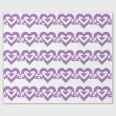 Papier Cadeau Graphique d'amour cool, violet (Plat)