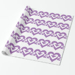Papier Cadeau Graphique d'amour cool, violet<br><div class="desc">Un logo graphique,  fait sur mesure. L'AMOUR dans le violet.</div>