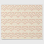 Papier Cadeau Graphique d'amour mignon en beige (Plat)