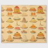 Papier Cadeau Graphique de dessert de cuisine vintage (Plat)