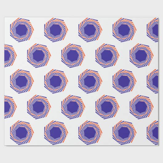 Papier Cadeau Graphique de la sphère d'encre bleue Motif d'art A (Plat)