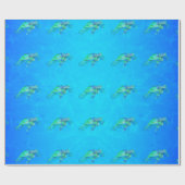 Papier Cadeau Graphique de tortue de mer (Plat)