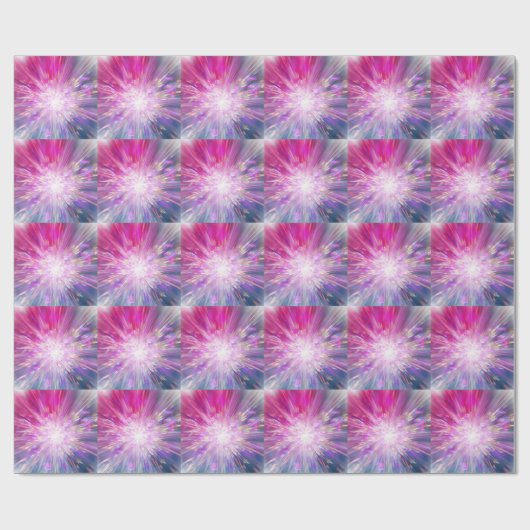 Papier Cadeau Graphique énergétique abstrait néon rose et bleu (Plat)