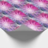Papier Cadeau Graphique énergétique abstrait néon rose et bleu (Coin)