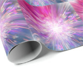 Papier Cadeau Graphique énergétique abstrait néon rose et bleu (Coin rond)