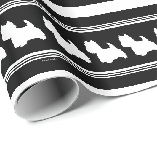 Papier Cadeau Graphique noir (Coin rond)