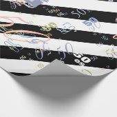 Papier Cadeau Graphique noir et blanc demi et demi-graphique (Coin)