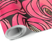 Papier Cadeau Graphique rose Art Nouveau Rennie Macintosh (Coin rond)