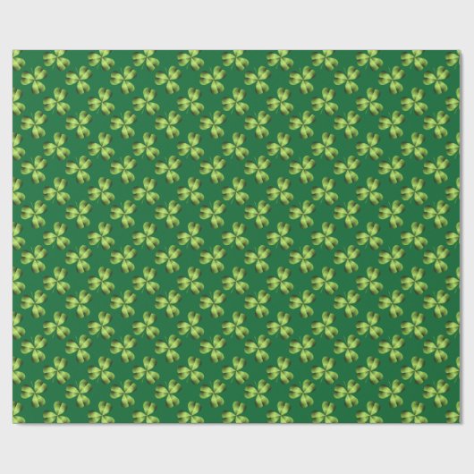 Papier Cadeau Graphique shamrock à trois feuilles (Plat)