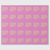 Papier Cadeau Graphiques blancs rose jaune extra-gros carreaux (Plat)