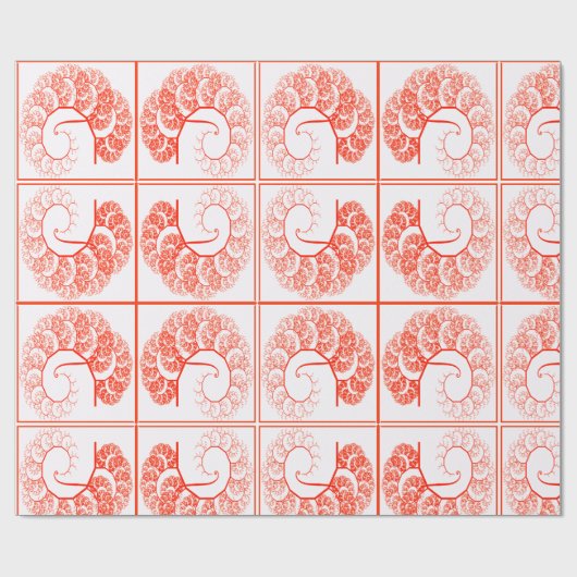 Papier Cadeau Graphiques Orange Palette Tree Motif d'art Abstrai (Plat)
