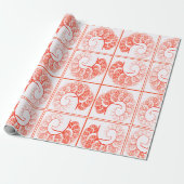 Papier Cadeau Graphiques Orange Palette Tree Motif d'art Abstrai (Déroulé)