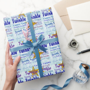 Papier Cadeau Graphiques Twinkle Twinkle avec étoiles
