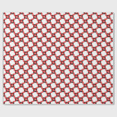 Papier Cadeau Graphisme abstrait rouge, noir et blanc (Plat)
