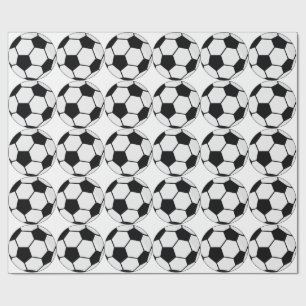 Papier Cadeau Graphisme de ballon de football classique pour fan