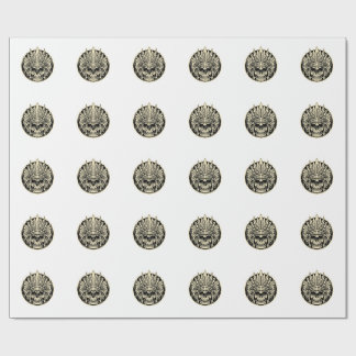 Papier Cadeau Graphisme de crâne de chef guerrier
