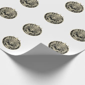 Papier Cadeau Graphisme de crâne de chef guerrier (Coin)