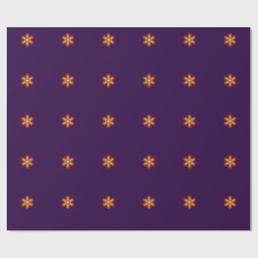 Papier Cadeau Graphisme de fleur à néon futuriste (Plat)