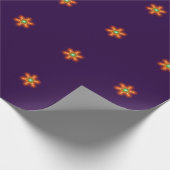 Papier Cadeau Graphisme de fleur à néon futuriste (Coin)
