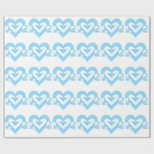 Papier Cadeau Graphisme de l'amour cool, Bleu (Plat)