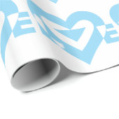 Papier Cadeau Graphisme de l'amour cool, Bleu (Coin rond)