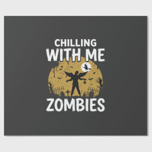 Papier Cadeau Graphisme Vintage de Zombies qui me font frissonne