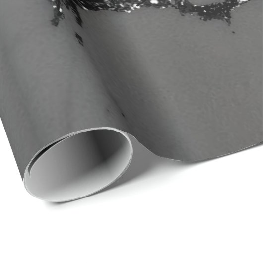 Papier Cadeau Graphite noir Parties scintillant marbre pierre Lu (Coin rond)
