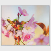 Papier Cadeau Grappe Verticale Des Fleurs Sakura (Plat)