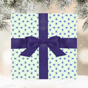 Papier Cadeau Gras aqua violet étoiles motif Noël