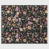 Papier Cadeau Gras Autumn Boho Flowers Jardin botanique (Plat)