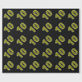 Papier Cadeau Gras, Black & Yellow Stripes 10 # d'événement (Ann (Plat)